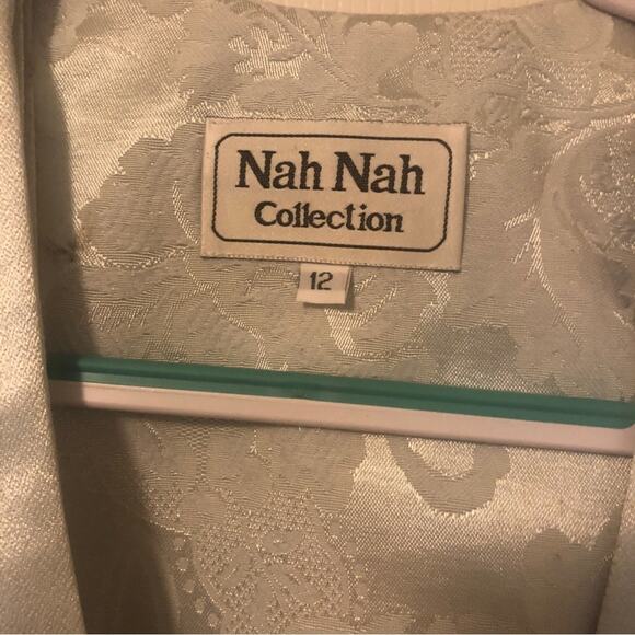 Vintage Light Grey Blue Mother of the Bride Pearl Accent Jacket Dress Sz 12 NWT - Picture 8 of 13